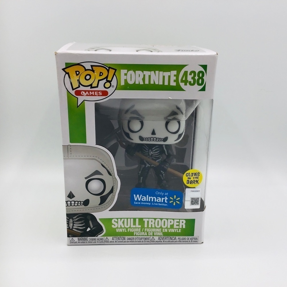 New #438 Pop!Games Fortnite Skull Trooper Glows in Dark Vinyl Figure